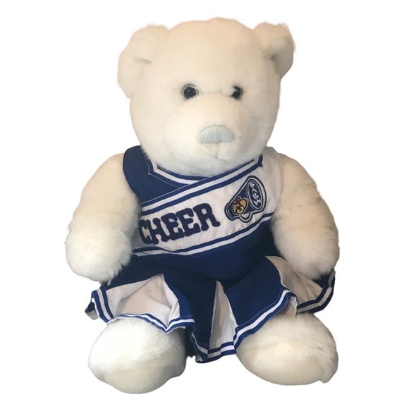 Build-A-Bear Workshop White Polar Bear Plush Cheerleader Stuffed Toy 11.5" Sit - Picture 1 of 6